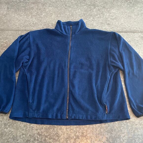 Vintage Woolrich Polartec Fleece Full Zip Sweatshirt Jacket Mens Medium Blue 90s - Picture 1 of 13